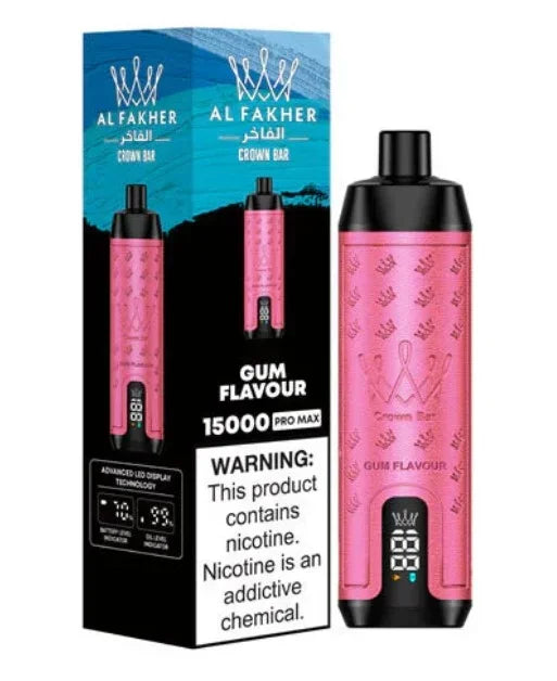 CROWN BAR ALFAKHER DL 15K Disposeable Puffs بود الفاخر شيشة 15 الف سحبة
