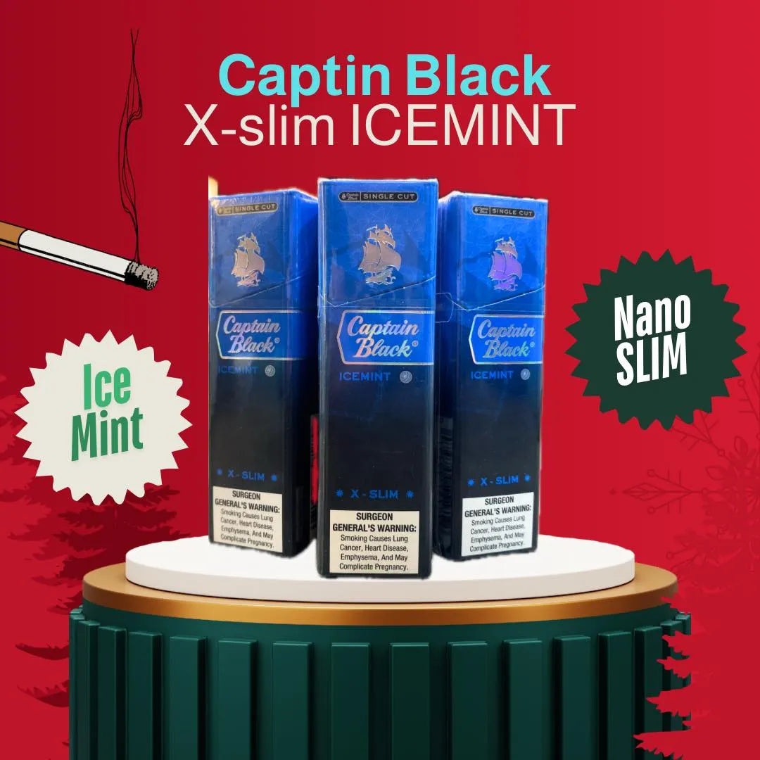 Captain black X slim size Mint & Ice كابتن بلاك اكس سليم نعناع وآيس