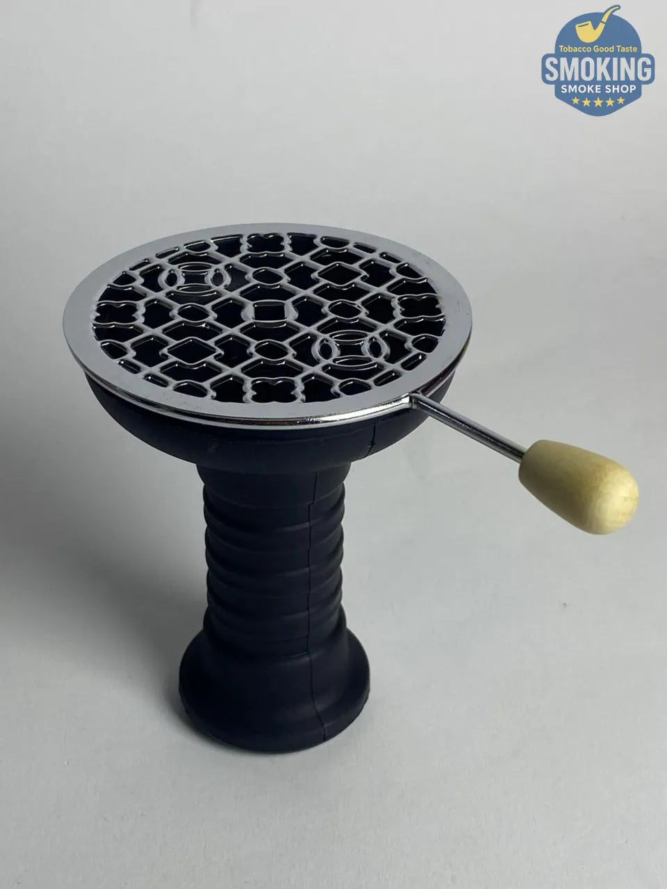 Charcoal Screen with wood Handle - مصفاة/شبكة رأس شيشة – معدن بيد خشب تصميم مضرب