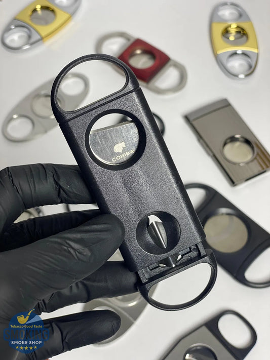 COHIBA 2-in-1 Cigar Cutter — قاطعة سيجار كوهیبا 2×1 (قص مستقيم + Vcut )