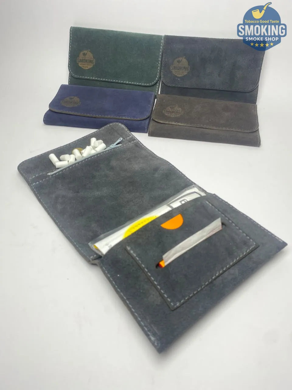 Smoking Leather Tobacco Pouch Multi Color — جراب تبغ وعدة سجائر لف جلد طبيعي مصري شمواه متعدد الألوان