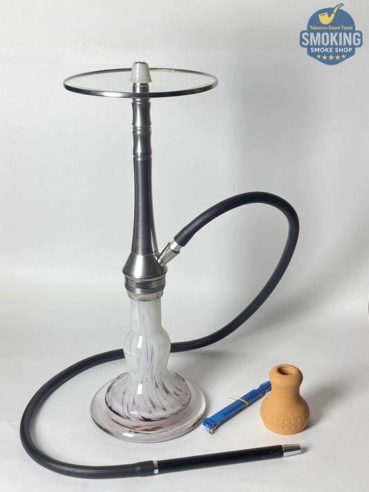 Malek Elzaman Modern stainless steel 53 CM Shisha - ملك الزمان مودرن ستانلس ستيل شيشة 53 سم