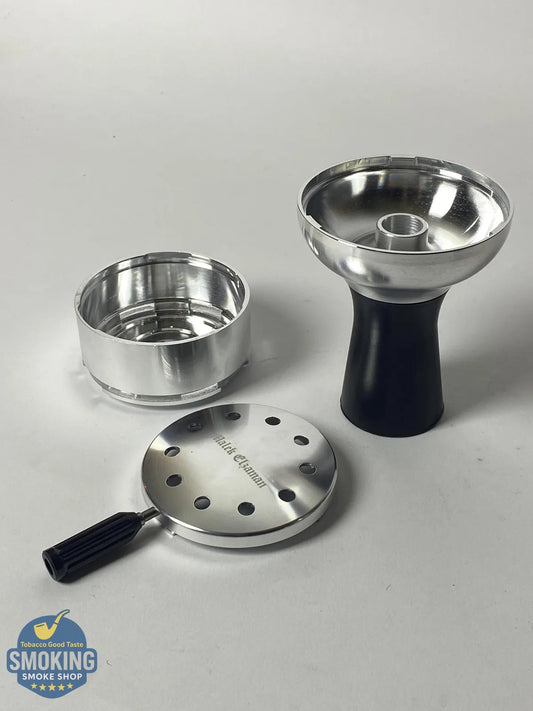 LUXE Stainless Steel Shisha Head Set - رأس (حجر) شيشة ستانلس بقاعدة سيليكون الوان مختلفة