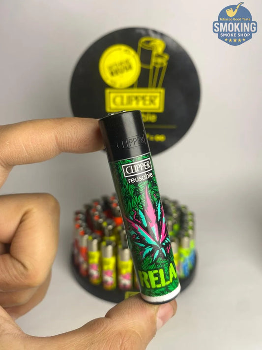 🌿 Clipper Leaf Edition — ولاعة كليبر كبيرة بتصميم أوراق التبغ