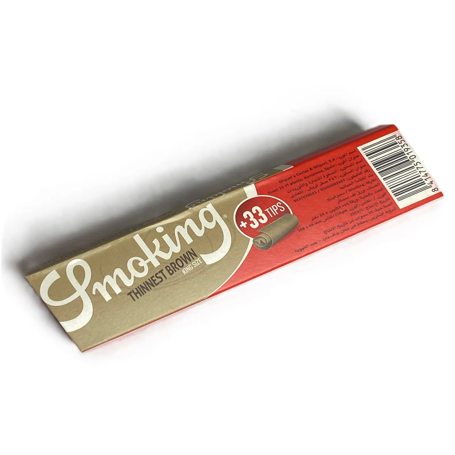 Smoking Thinnest Brown King Size + Tips سموكنج بني رفيع تبات طويل