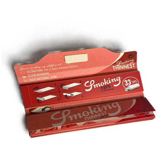 Smoking Thinnest King Size + Tips سموكنج احمر تبات رفيع طويل