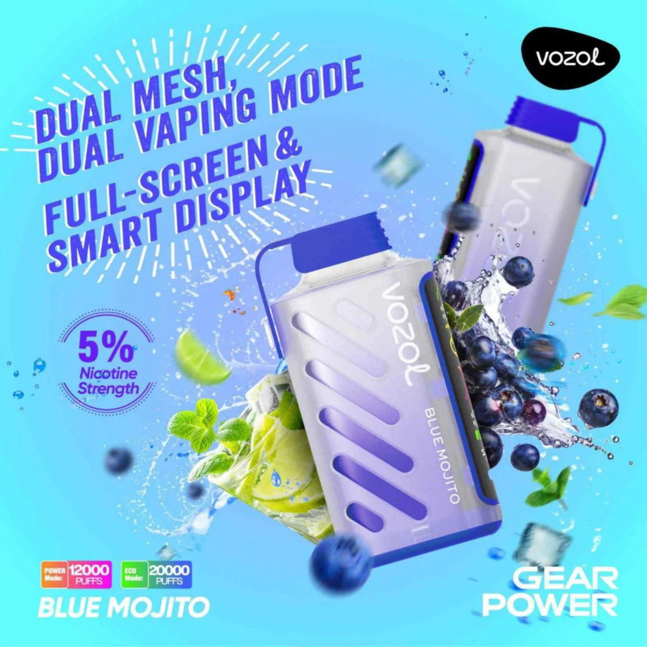 VOZOL GEAR 20K Disposable Puffs بود فوزول جير 20 الف سحبة