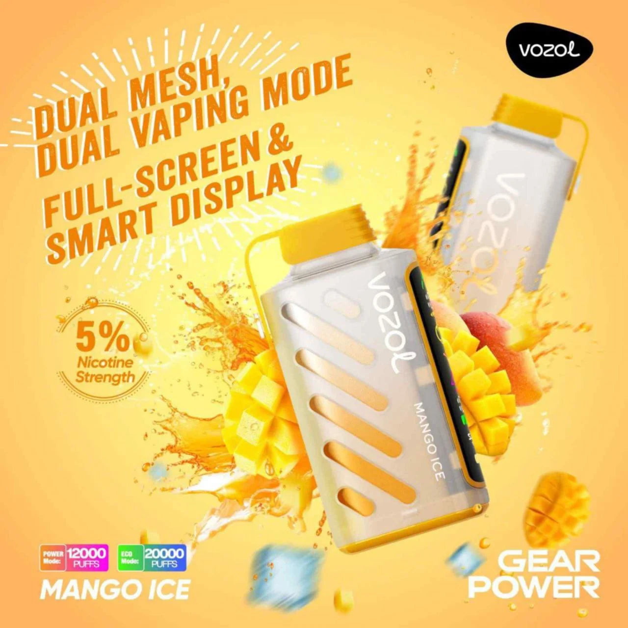 VOZOL GEAR 20K Disposable Puffs بود فوزول جير 20 الف سحبة
