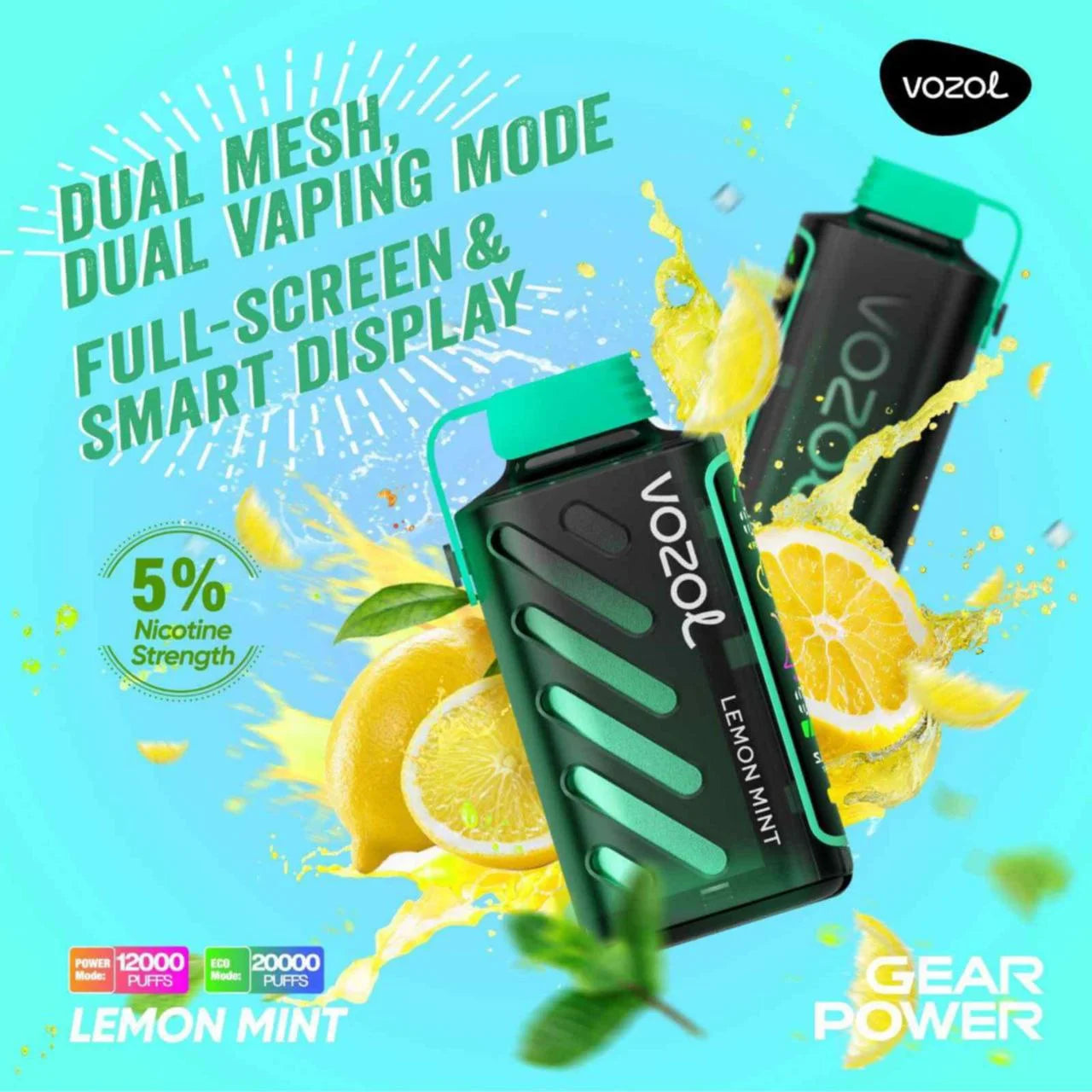 VOZOL GEAR 20K Disposable Puffs بود فوزول جير 20 الف سحبة