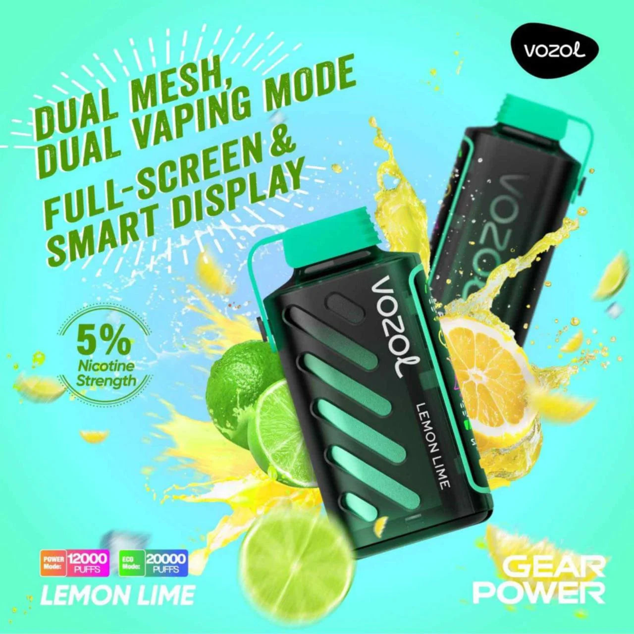 VOZOL GEAR 20K Disposable Puffs بود فوزول جير 20 الف سحبة