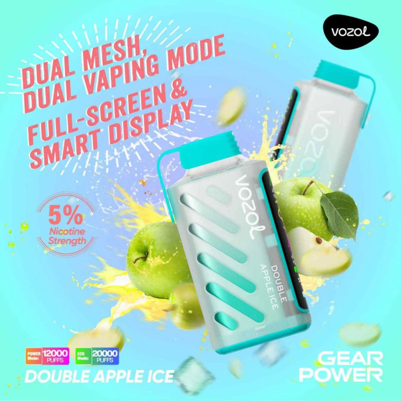 VOZOL GEAR 20K Disposable Puffs بود فوزول جير 20 الف سحبة
