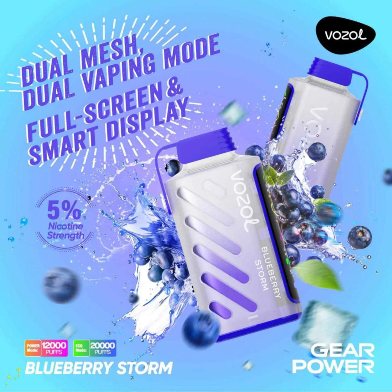 VOZOL GEAR 20K Disposable Puffs بود فوزول جير 20 الف سحبة