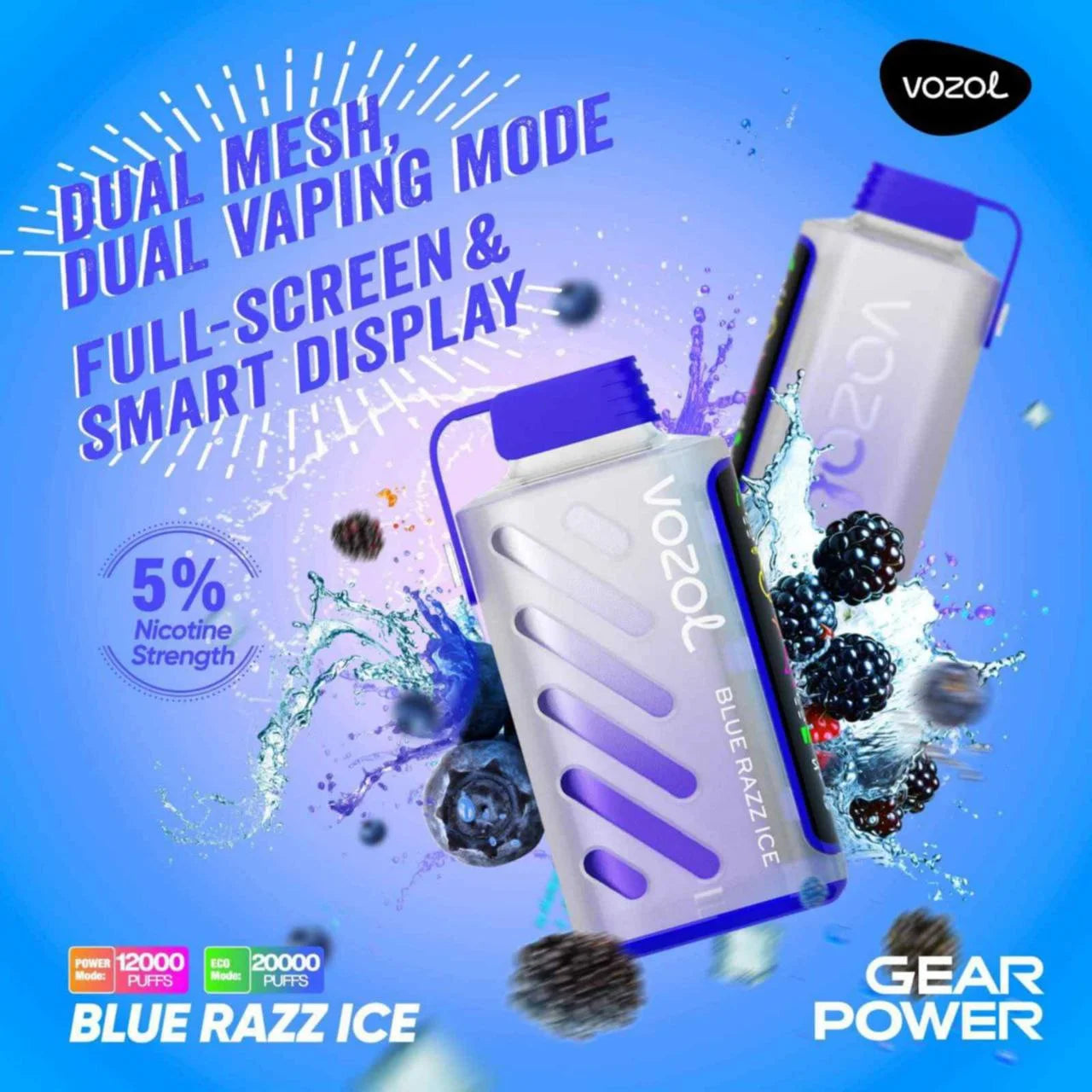 VOZOL GEAR 20K Disposable Puffs بود فوزول جير 20 الف سحبة