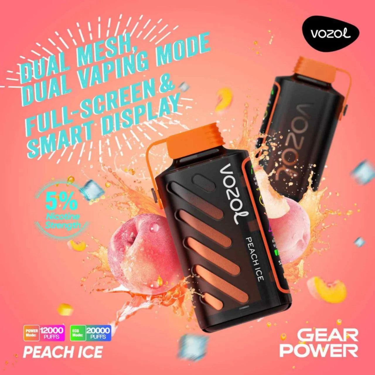 VOZOL GEAR 20K Disposable Puffs بود فوزول جير 20 الف سحبة