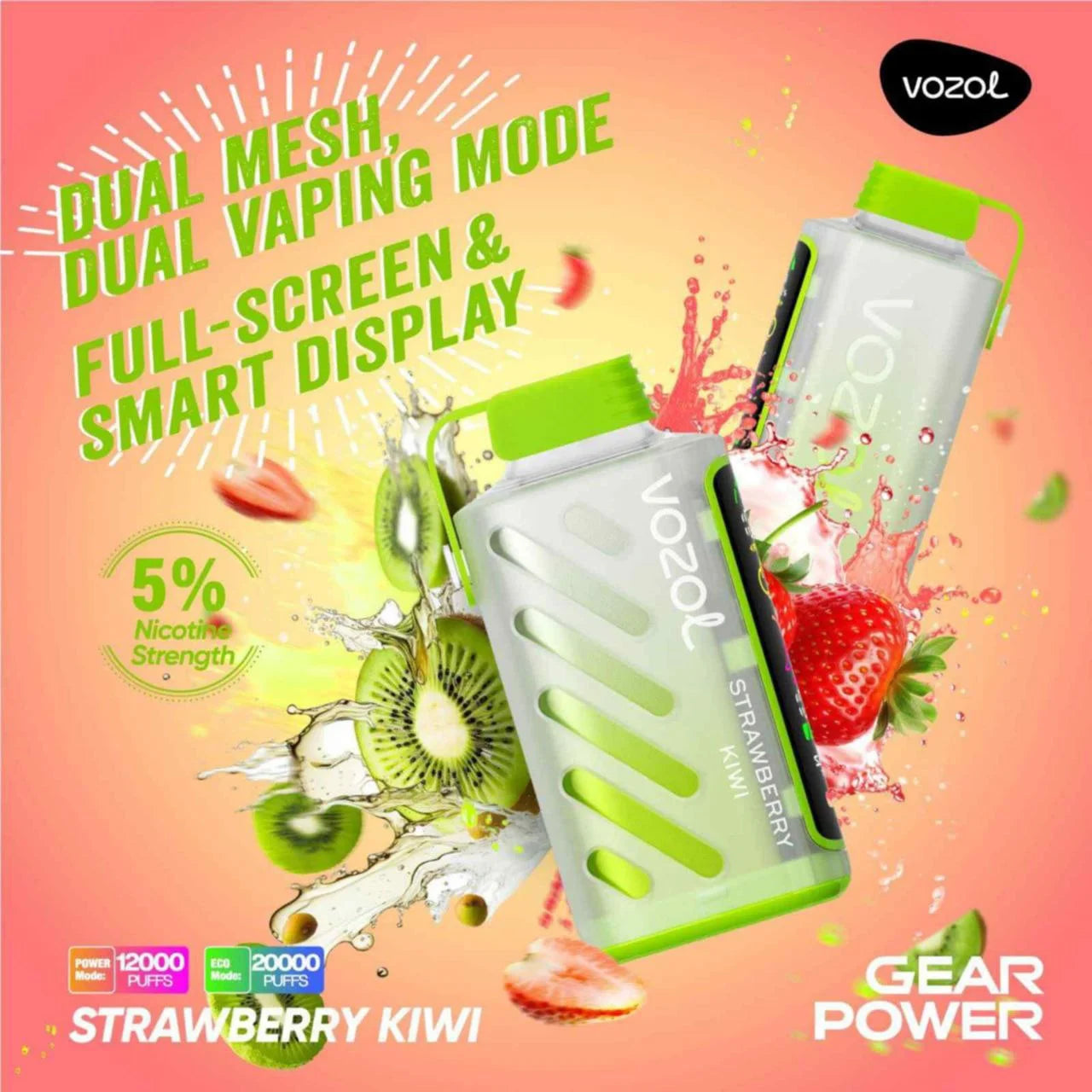 VOZOL GEAR 20K Disposable Puffs بود فوزول جير 20 الف سحبة