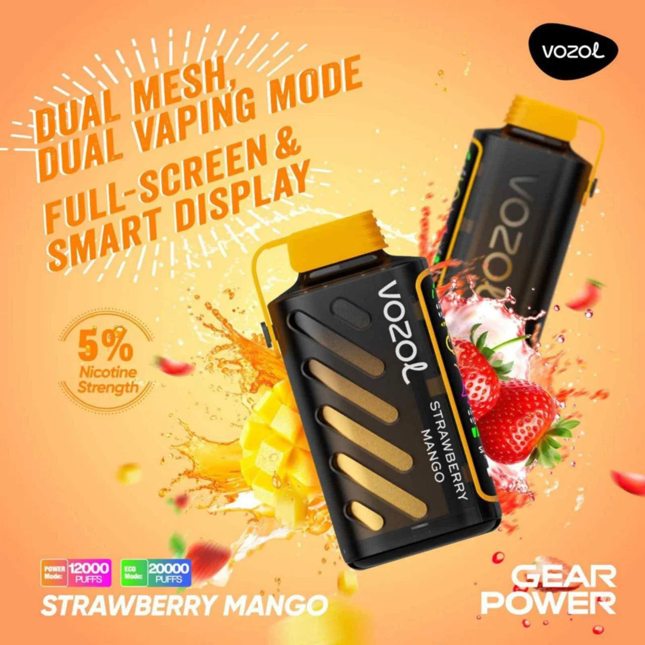 VOZOL GEAR 20K Disposable Puffs بود فوزول جير 20 الف سحبة