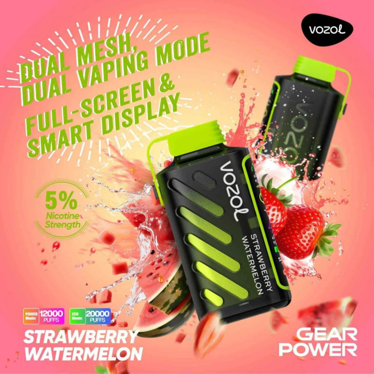 VOZOL GEAR 20K Disposable Puffs بود فوزول جير 20 الف سحبة