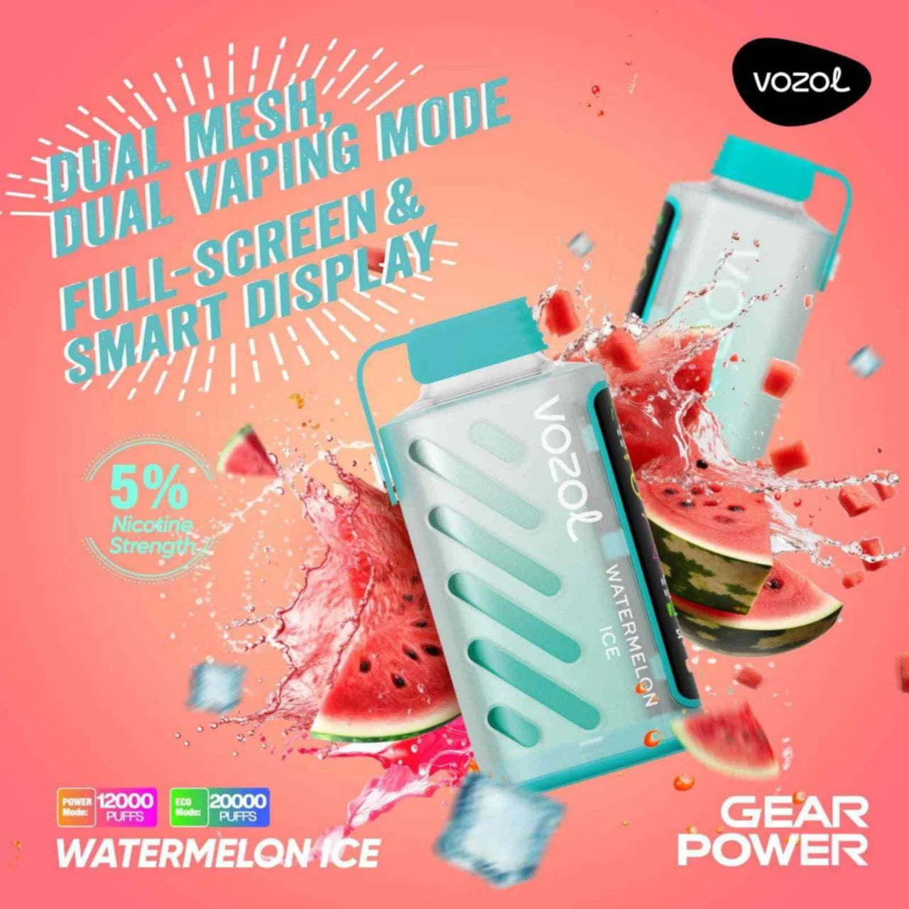 VOZOL GEAR 20K Disposable Puffs بود فوزول جير 20 الف سحبة