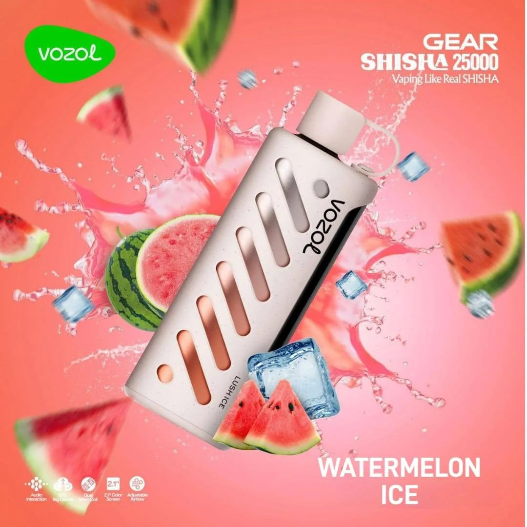 VOZOL GEAR SHISHA 25K Disposable Pufss بود فوزول جير شيشة 25 الف سحبة