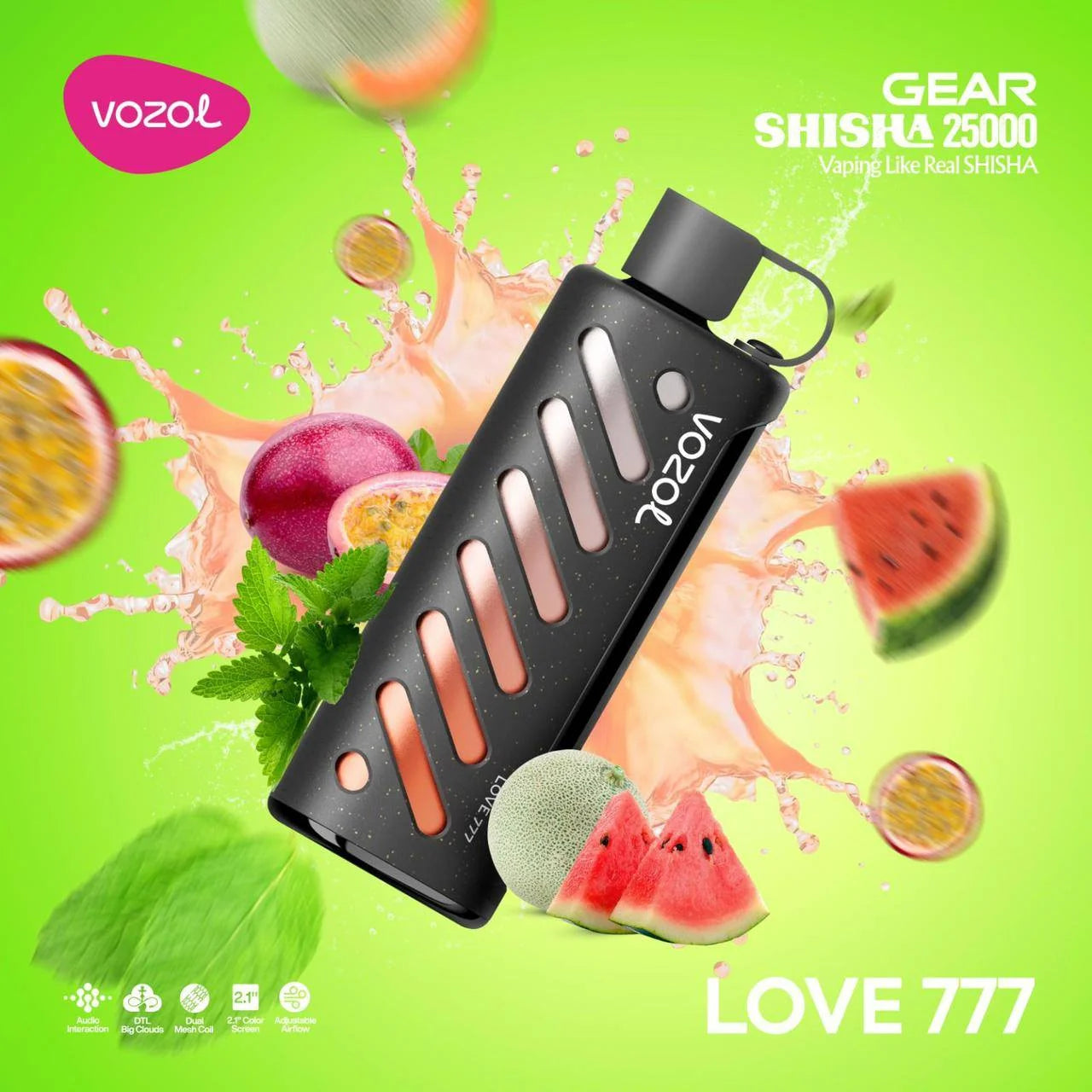 VOZOL GEAR SHISHA 25K Disposable Pufss بود فوزول جير شيشة 25 الف سحبة