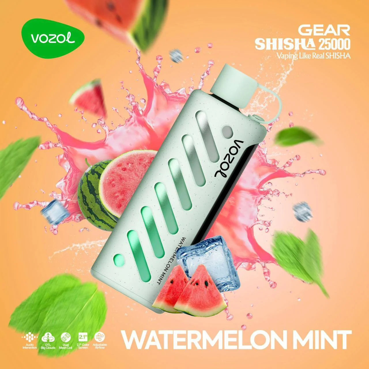 VOZOL GEAR SHISHA 25K Disposable Pufss بود فوزول جير شيشة 25 الف سحبة
