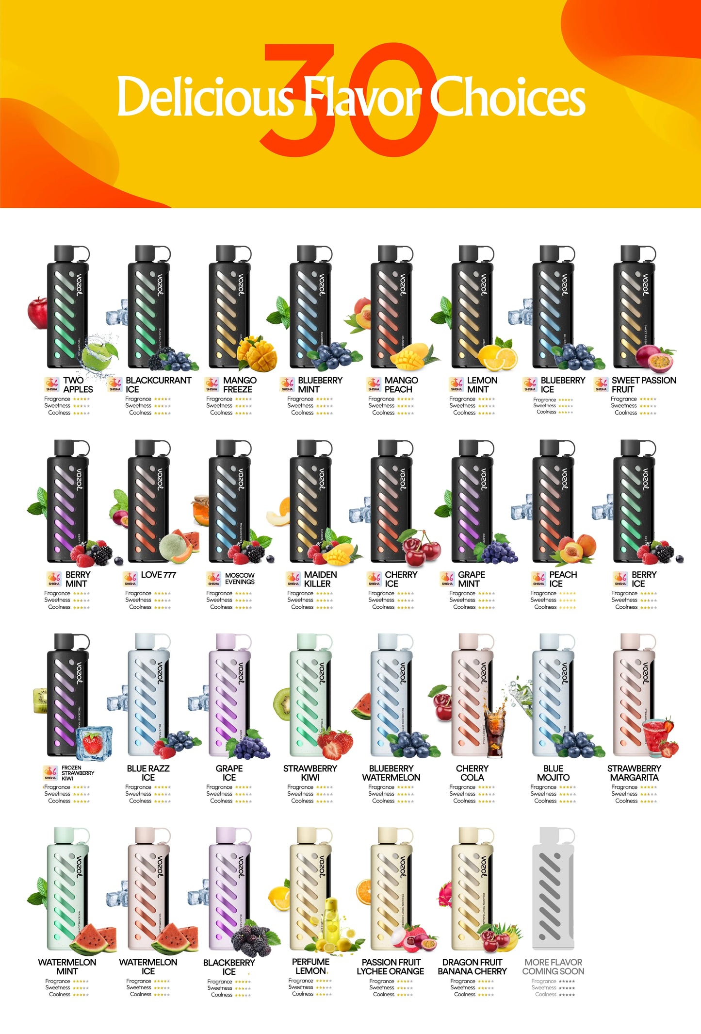 VOZOL GEAR SHISHA 25K Disposable Pufss بود فوزول جير شيشة 25 الف سحبة