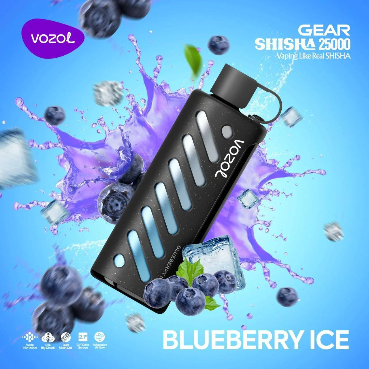 VOZOL GEAR SHISHA 25K Disposable Pufss بود فوزول جير شيشة 25 الف سحبة