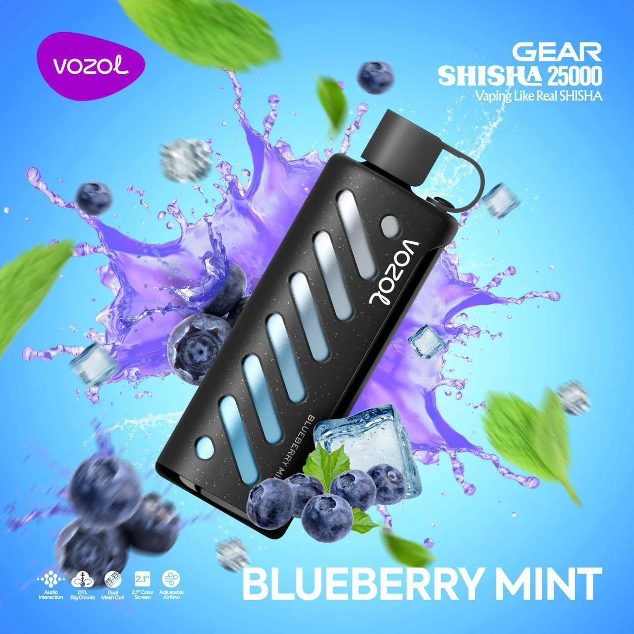 VOZOL GEAR SHISHA 25K Disposable Pufss بود فوزول جير شيشة 25 الف سحبة