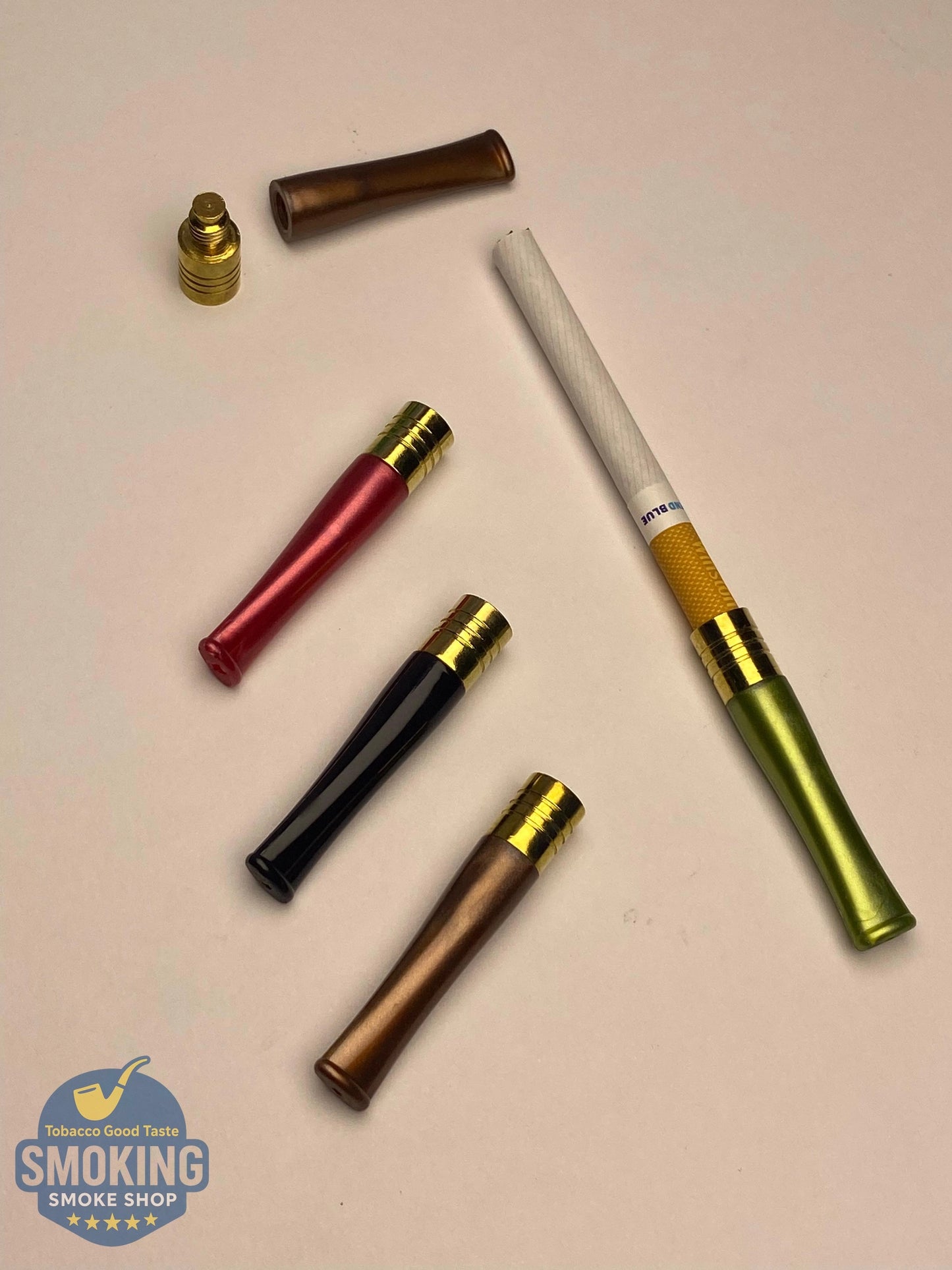 Yellow copper Colored Cigarette Holder مبسم سجاير الوان برأس نحاسي لامعة
