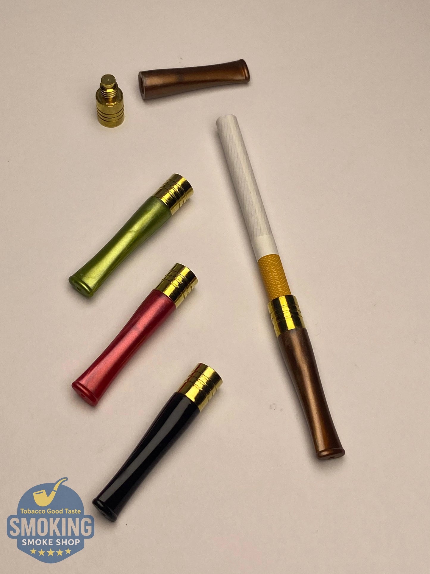 Yellow copper Colored Cigarette Holder مبسم سجاير الوان برأس نحاسي لامعة