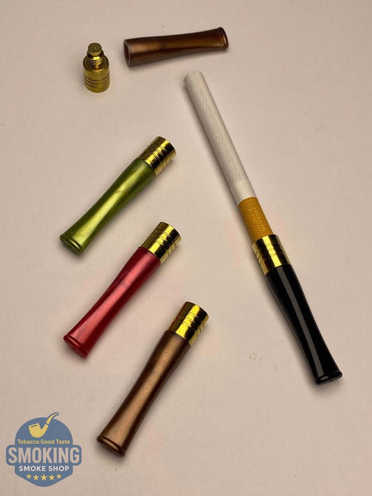 Yellow copper Colored Cigarette Holder مبسم سجاير الوان برأس نحاسي لامعة