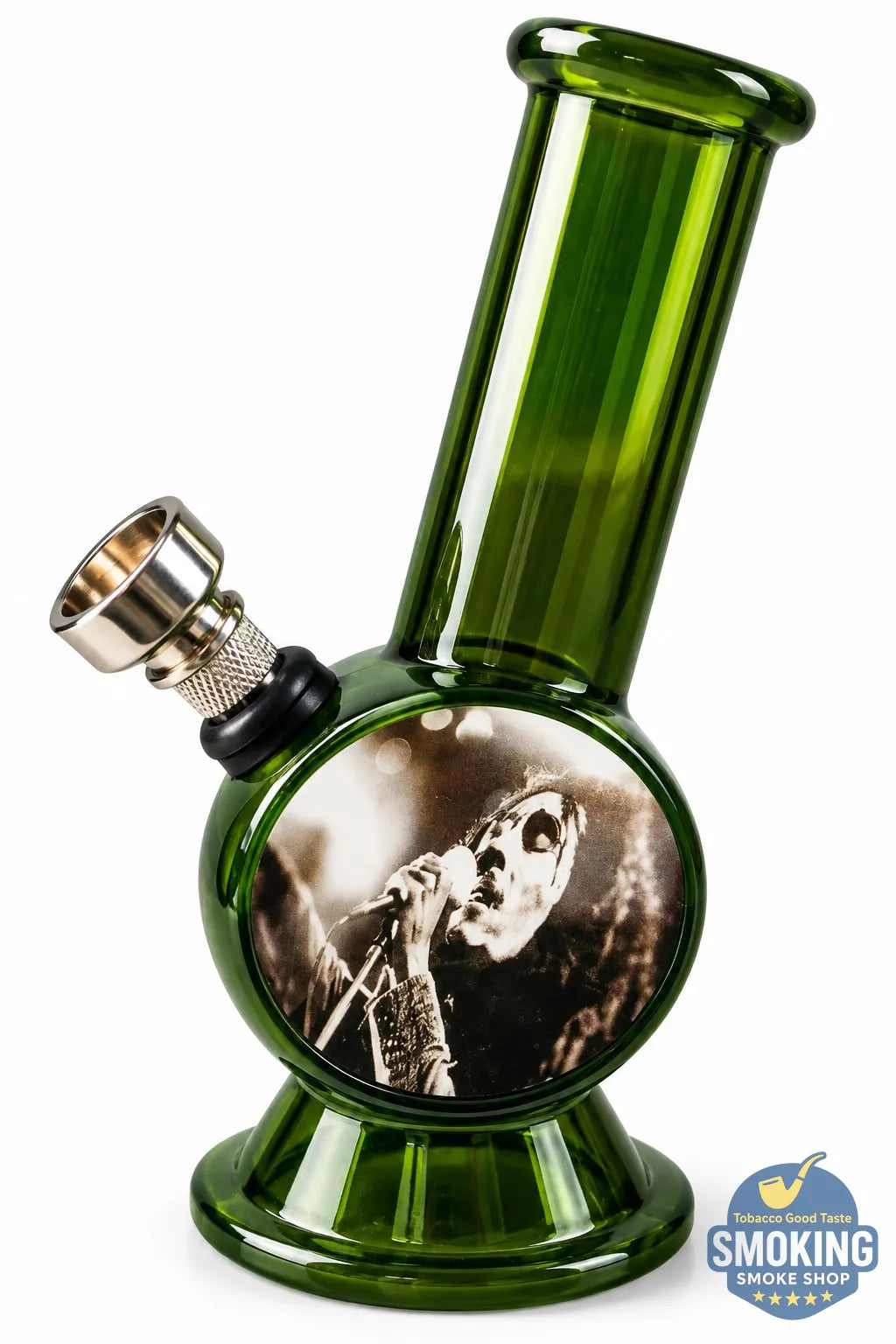 بايب مياه أكريليك صغير 12.5 سم – تصميم ريجاي/بيس | Mini Acrylic Water Pipe (Rasta/Peace)
