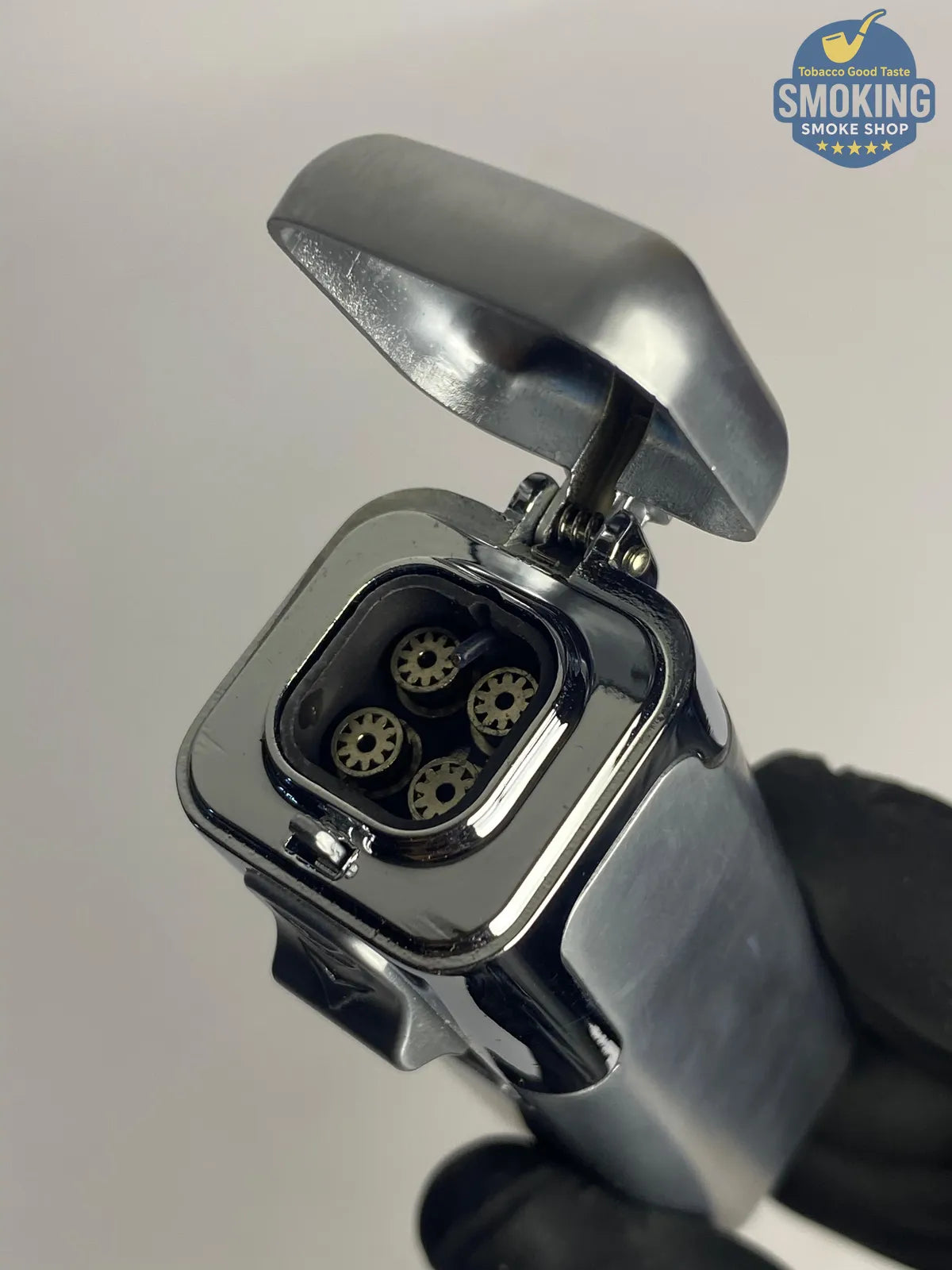 Quad Torch Cigar Lighter — ولاّعة سيجار رباعية الشعلة (فضّي)