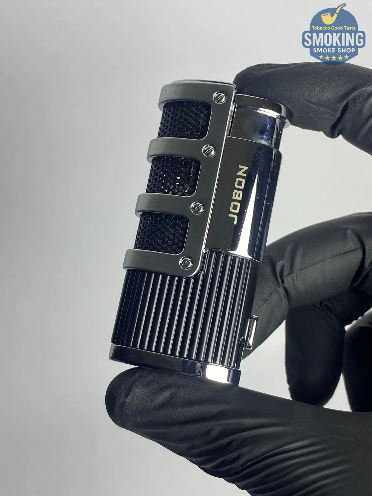 Jobon Armored Triple-Jet Torch Lighter with Built-In Cigar Punch — ولاعة جوبون تربل تورش ببانش سيجار مدمج