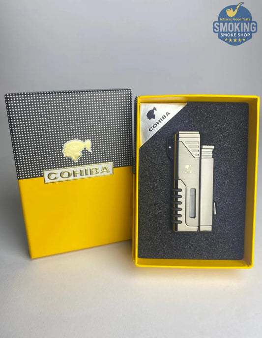 COHIBA 4 Torch Cigar Lighter — ولاعة سيجار كوهيبا 4 شعلة🔥 اصفر واسود