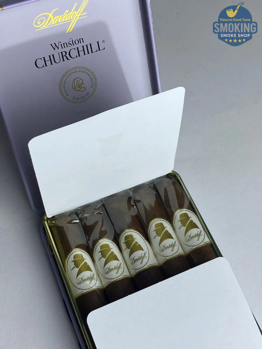 Davidoff Winston Churchill Petit Panetela — سيجار دافيدوف وينستون تشرشل (علبة 5 قطع)