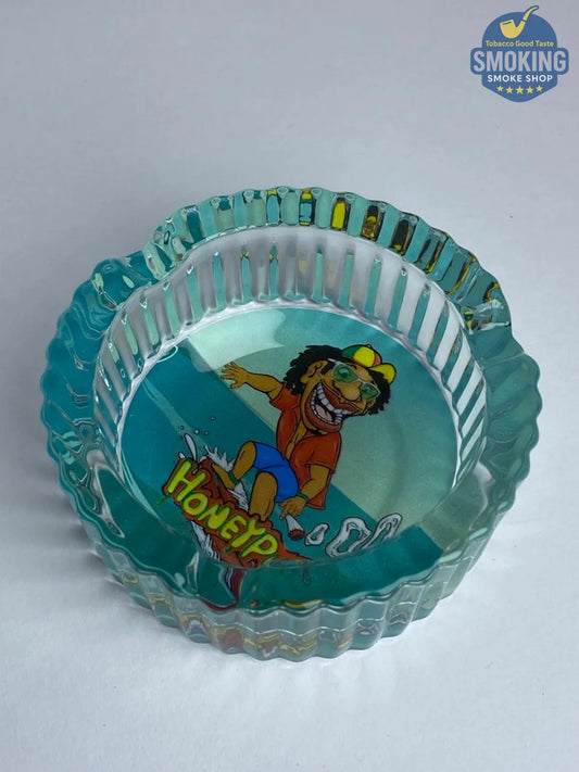 HoneyPuff Glass Ashtray — طفاية سجاير زجاجية صغيرة من هوني بَفّ 🌀🔥