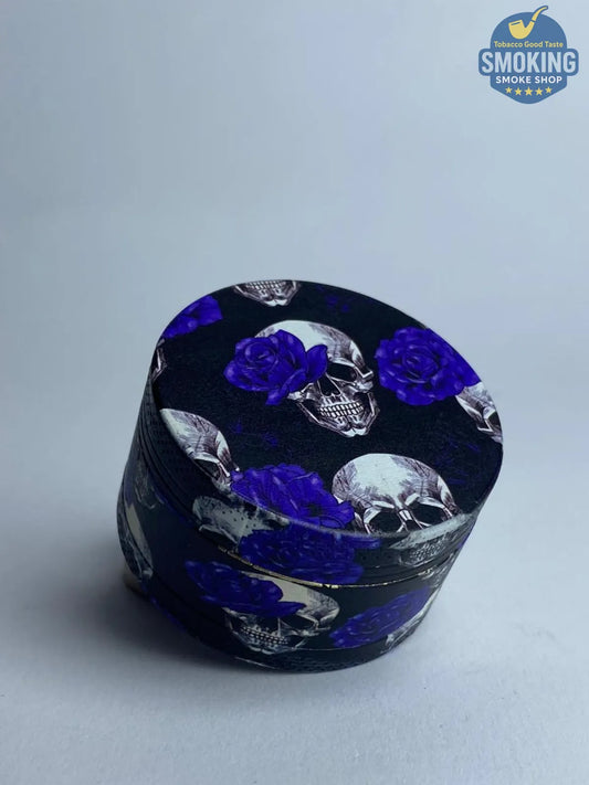 🌹💀 جريندر جماجم وزهور معدني 4 قطع — Skull & Roses Tobacco Grinder