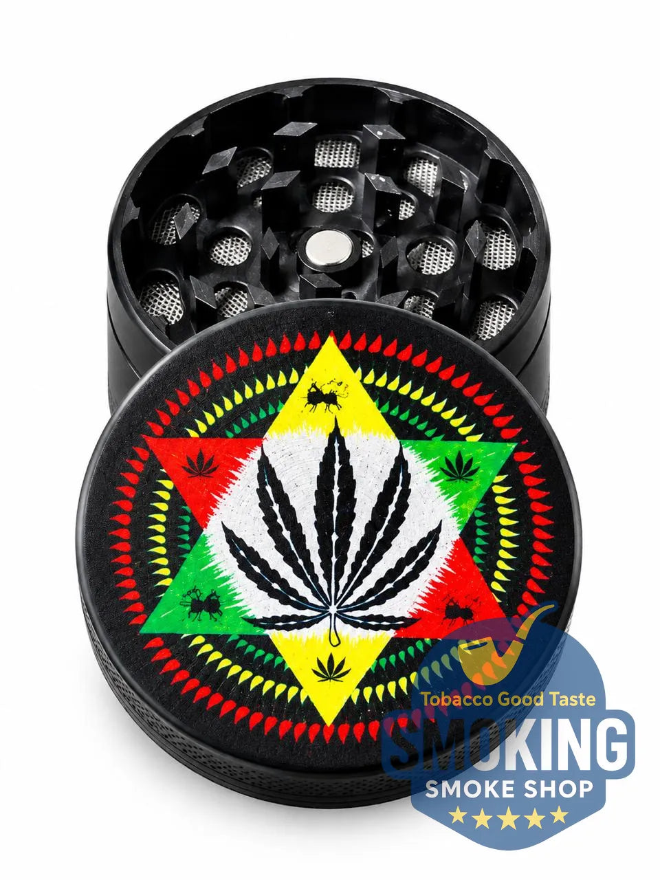 D&K Amsterdam Tobacco Grinder — مطحنة تبغ أمستردام معدن سيلفر واسود وملون