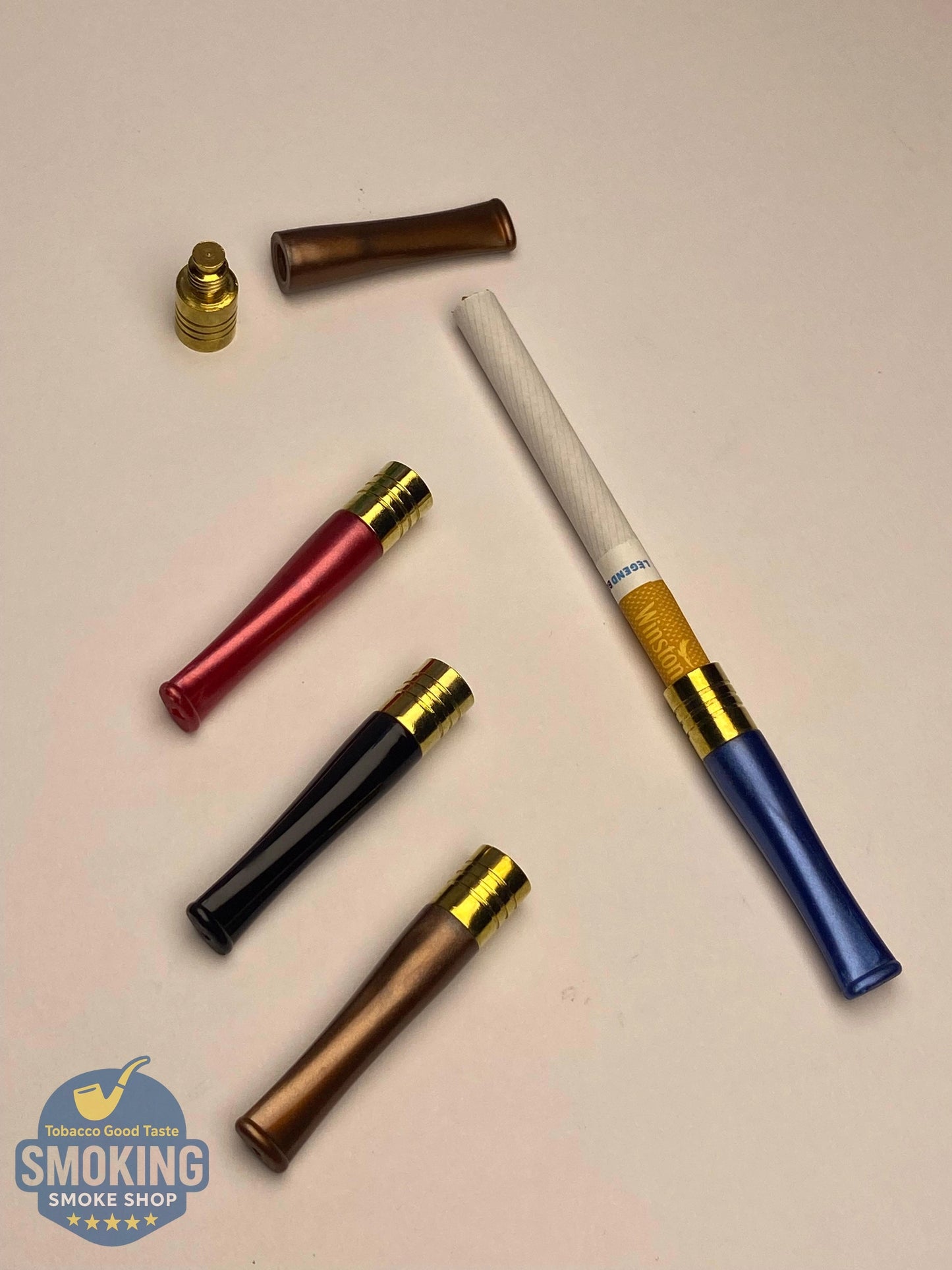 Yellow copper Colored Cigarette Holder مبسم سجاير الوان برأس نحاسي لامعة
