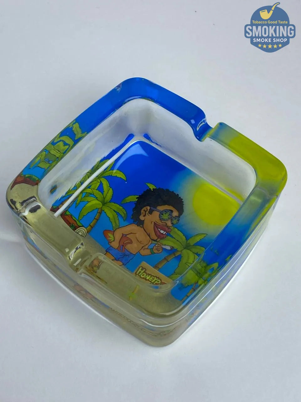 Honey Puff Glass Ashtray — طفاية سجائر هاني باف زجاجية مربعة بطبعات متنوعة🌀🔥