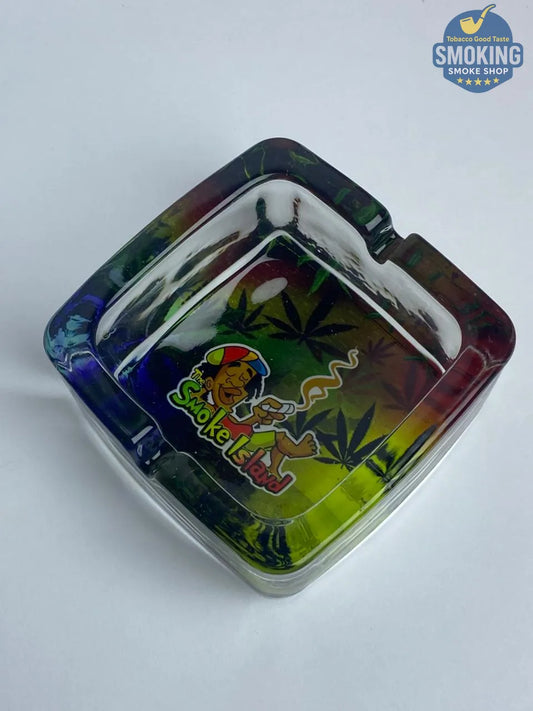 Honey Puff Glass Ashtray — طفاية سجائر هاني باف زجاجية مربعة بطبعات متنوعة🌀🔥