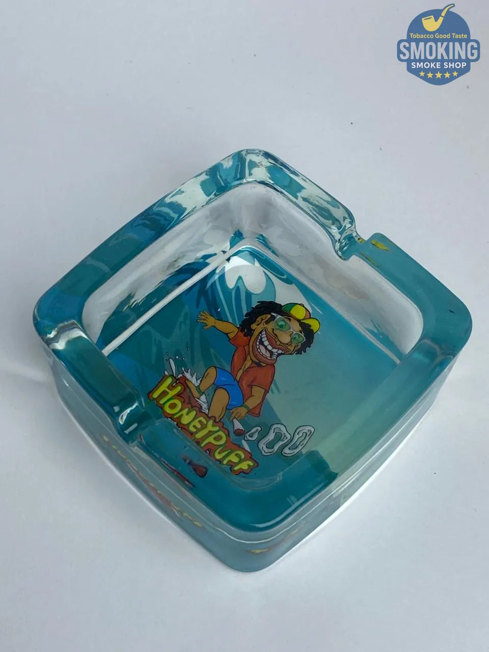 Honey Puff Glass Ashtray — طفاية سجائر هاني باف زجاجية مربعة بطبعات متنوعة🌀🔥