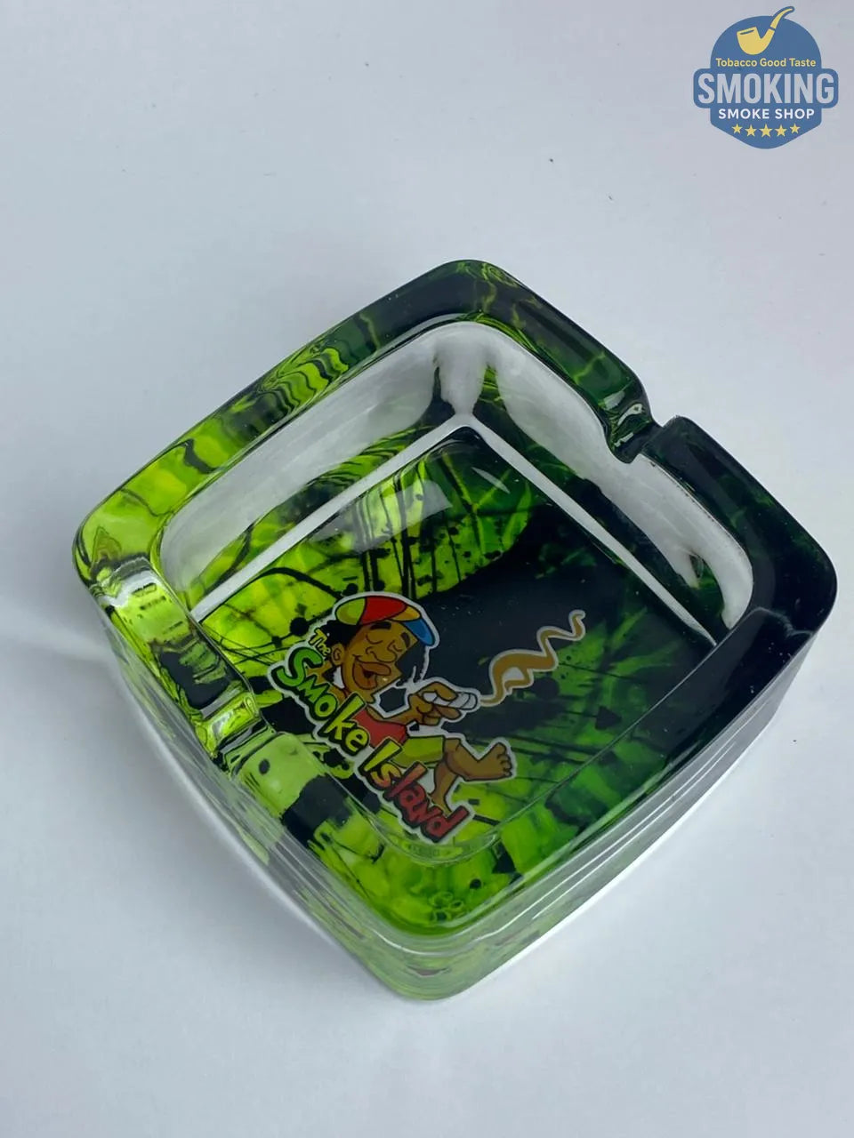 Honey Puff Glass Ashtray — طفاية سجائر هاني باف زجاجية مربعة بطبعات متنوعة🌀🔥