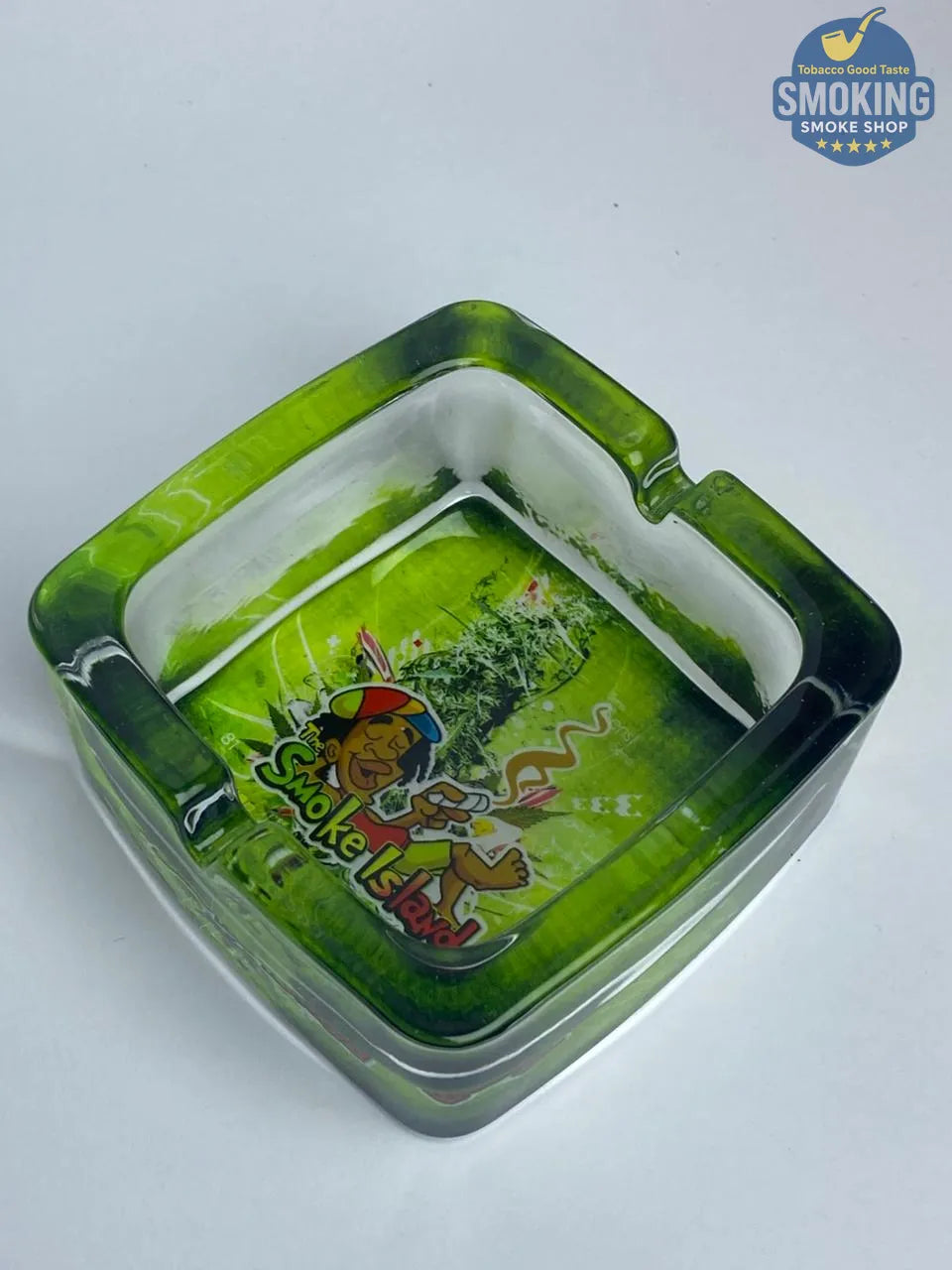 Honey Puff Glass Ashtray — طفاية سجائر هاني باف زجاجية مربعة بطبعات متنوعة🌀🔥