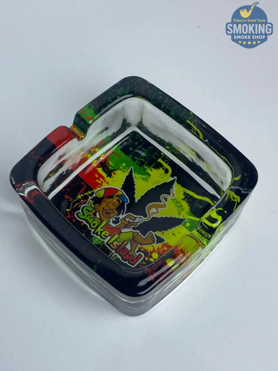 Honey Puff Glass Ashtray — طفاية سجائر هاني باف زجاجية مربعة بطبعات متنوعة🌀🔥