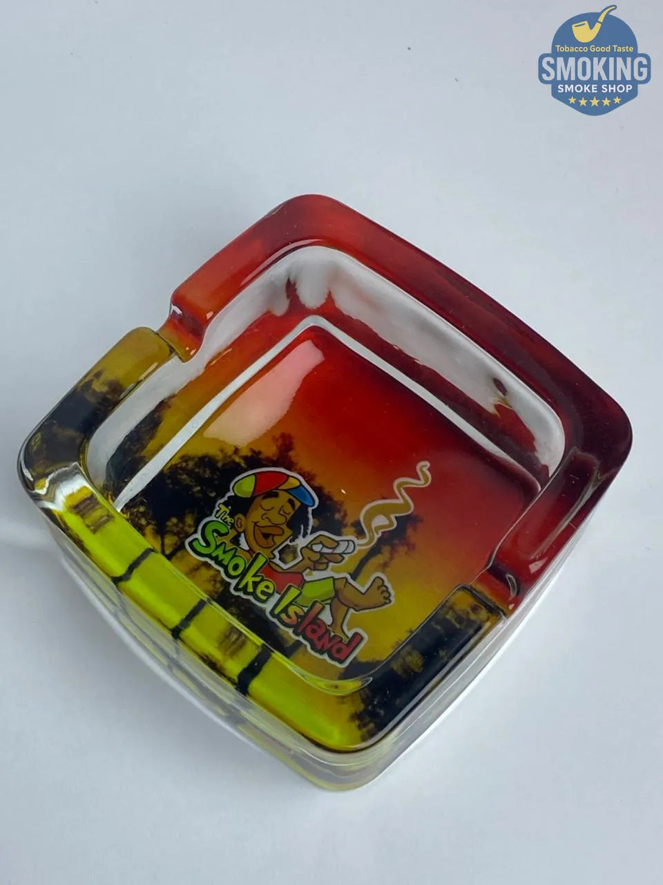 Honey Puff Glass Ashtray — طفاية سجائر هاني باف زجاجية مربعة بطبعات متنوعة🌀🔥
