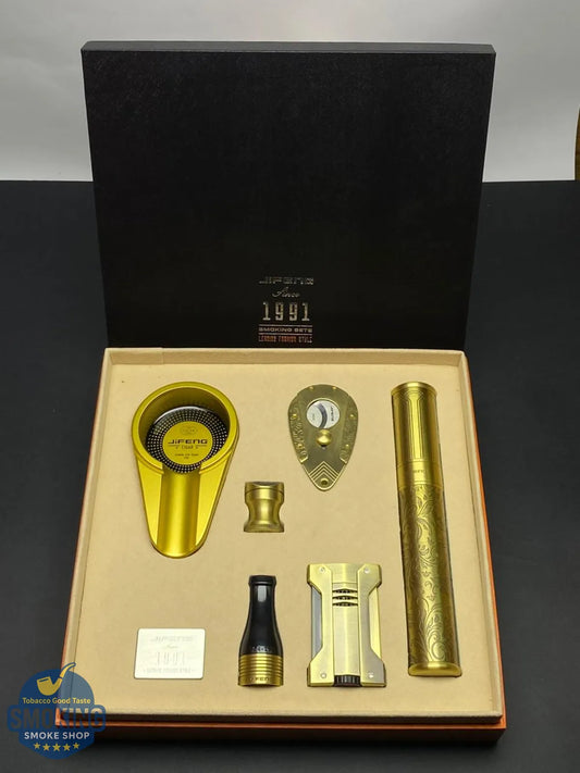 JIFENG Luxury Cigar Gift Set - طقم إكسسوارات سيجار كامل فاخر من جيفِينغ