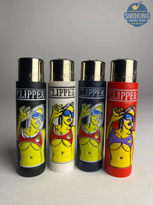 CLIPPER 5D Leather Reusable Lighter — ولاعة كليبر مكسوة جلد قابلة لإعادة التعبئة باشكال مثيرة