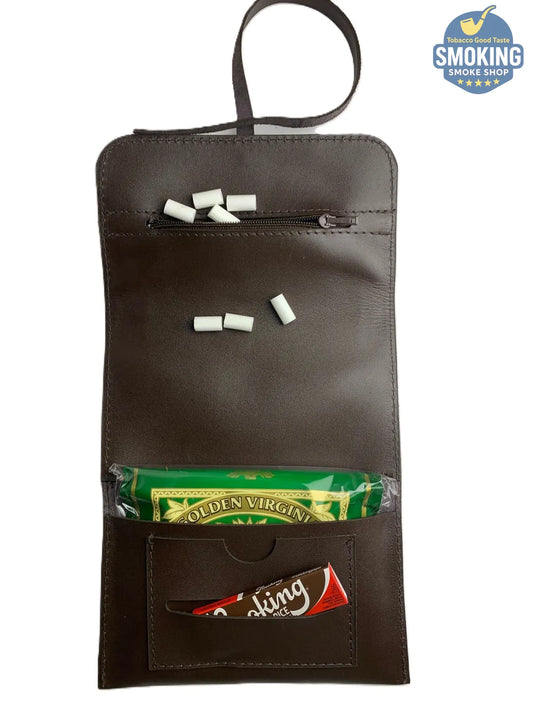 Genuine Leather Tobacco Pouch — جراب تبغ وعدة لف مصنوع من جلد بقري مصري طبيعي 100%